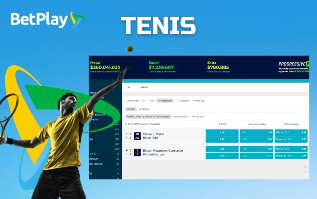Betplay Colombia Grandes apuestas de tenis