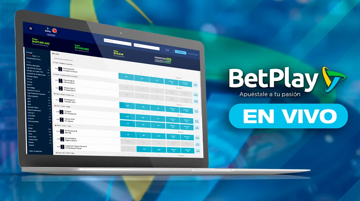 Análisis de las apuestas deportivas y los juegos de casino en directo de BetPlay Columbia